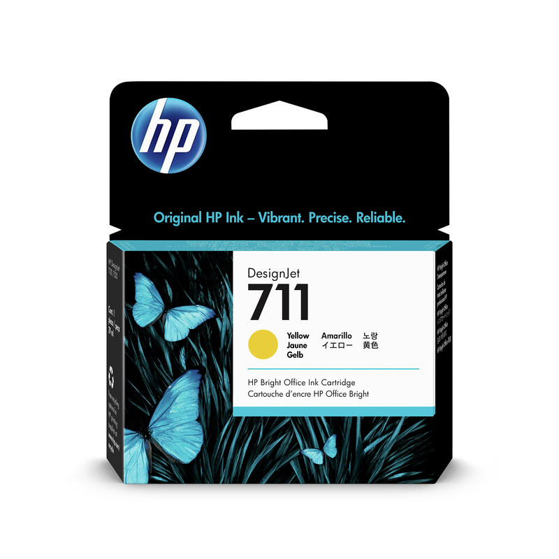 HP 711 Yellow DJ Ink Cart, 29 ml, CZ132A