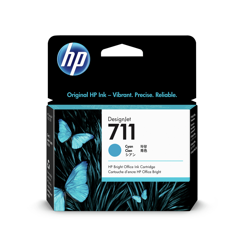 HP 711 Cyan DJ Ink Cart, 29 ml, CZ130A