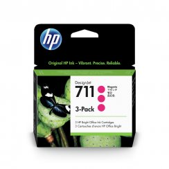 HP 711 Magenta DJ Ink Cart, 29 ml, 3-pack, CZ135A