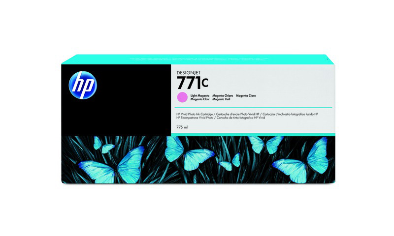 HP 771C Light Magenta DJ Ink Cart, 775 ml, 3-pack, B6Y35A